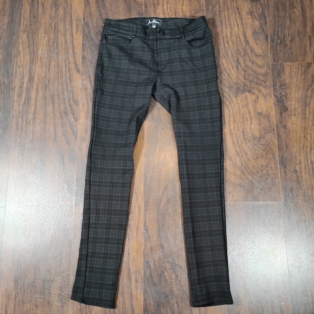 Sam Edelman Black and Gray Plaid Skinny Pants